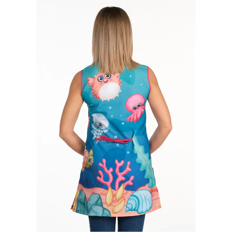 Bata de maestra sin mangas Aguas Marinas - Oferta