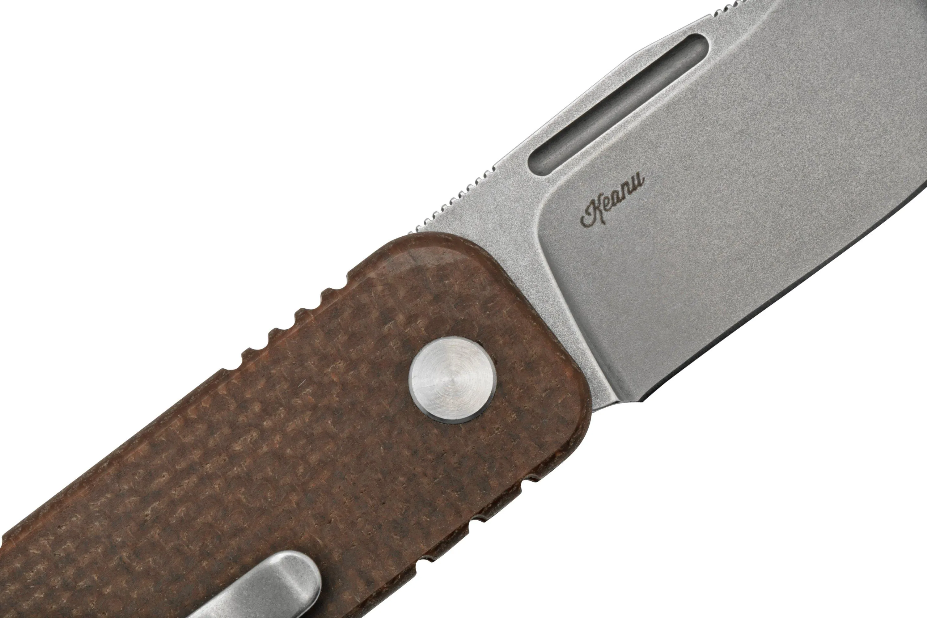 Black Fox NU-BOWIE, Stonewashed D2 Blade, Brown Micarta navaja