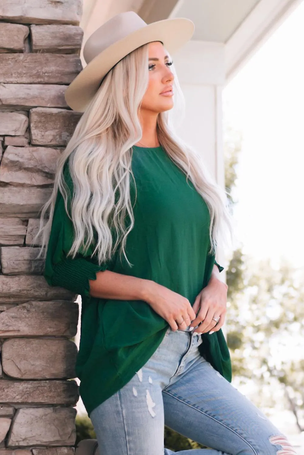 Camiseta de muñeca verde bata para mujer