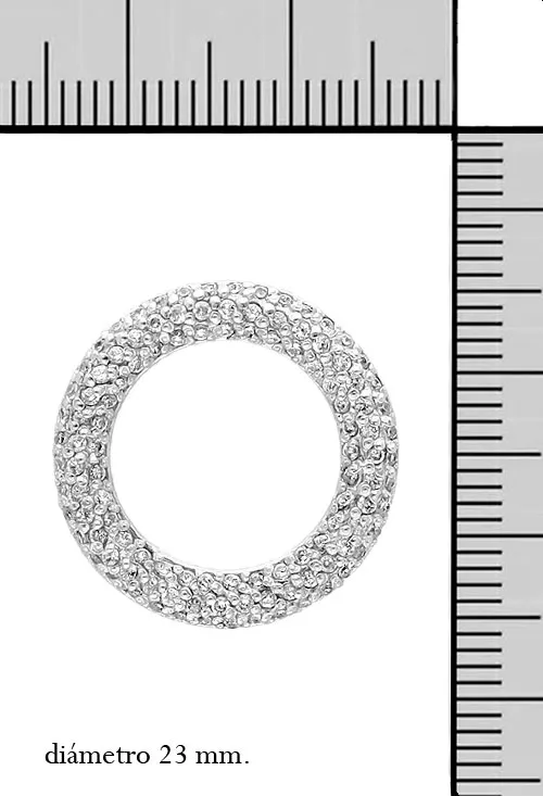Colgante plata, aro cuajado de circonitas. 132_72646-C