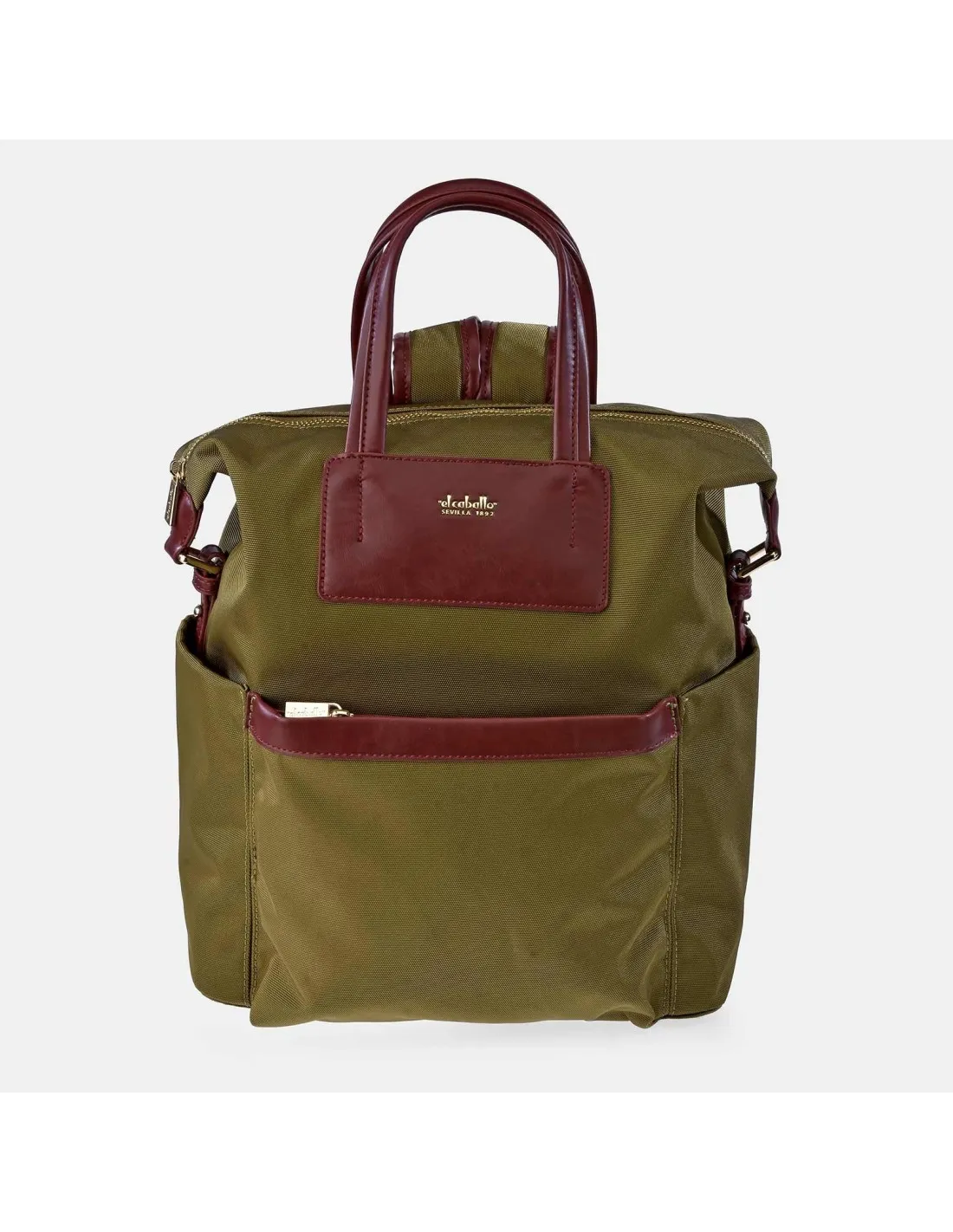 EL CABALLO bolso de mochila en Nylon y símil piel para mujer