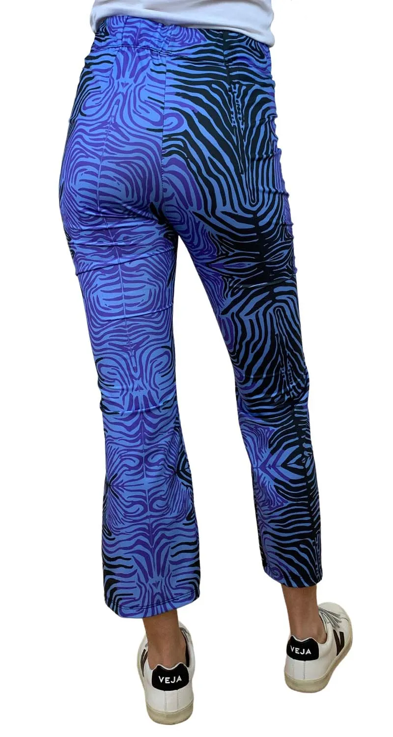 FRANCISCA DEL RIO Leggings Flare Azul Cebra