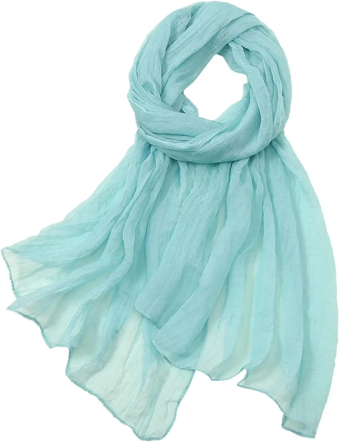 Generisch 2025 - Mujeres Verano Casual Colorido Multicolor Color Sólido Gasa Delgada Bufanda de Seda Regular Delgada Sombreros S