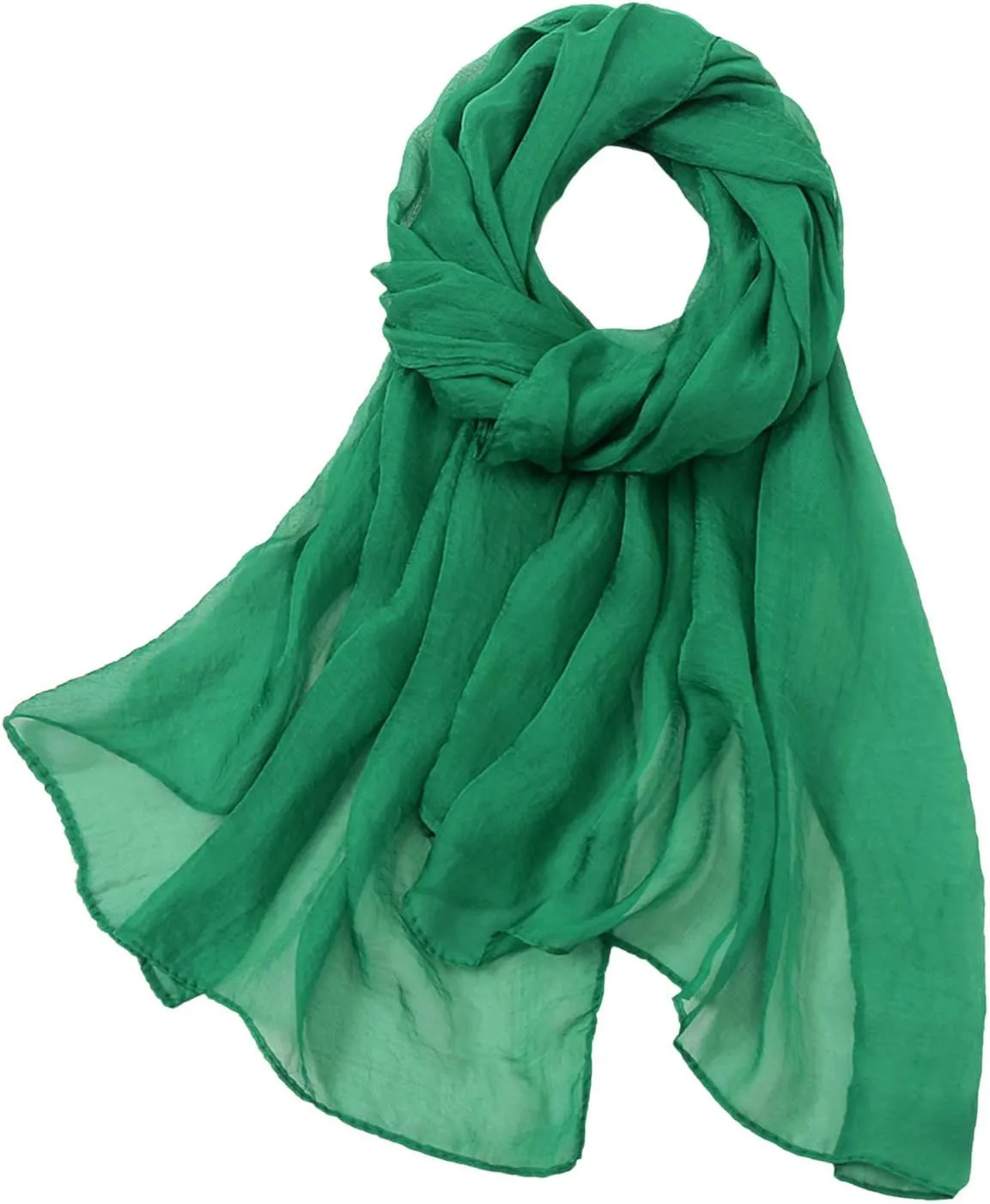Generisch 2025 - Mujeres Verano Casual Colorido Multicolor Color Sólido Gasa Delgada Bufanda de Seda Regular Delgada Sombreros S