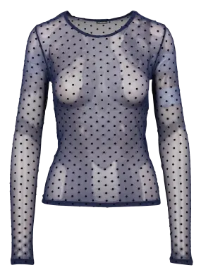 LA NOUVELLE KARL - Camiseta de manga larga de tul con lunares en multicolor