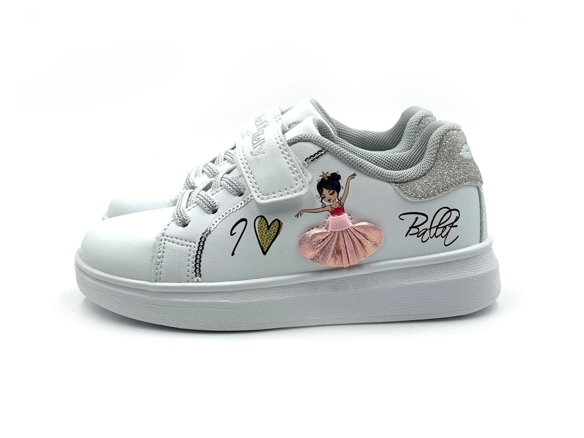 Lellikelly Lkaa2280 Dep. Casual Bailarina Velcro Adornos Plata NiÑas