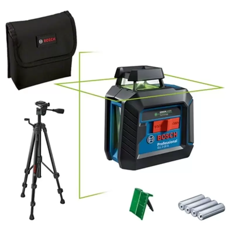 Nivel Laser líneas cruzadas 10mts GLL 2-20G Verde + Tripode Bt 150
