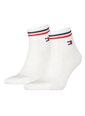 Pack de 2 calcetines Tommy Jeans Quarter blanco para mujer y hombre