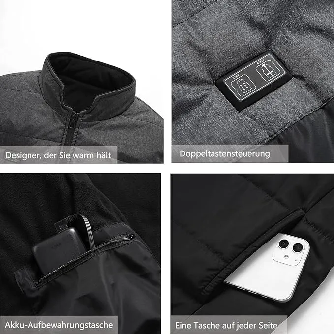 Panngu Chaleco calefactable para hombre y mujer, versión actualizada chaqueta climatizada con calefacción - chaleco térmico USB 