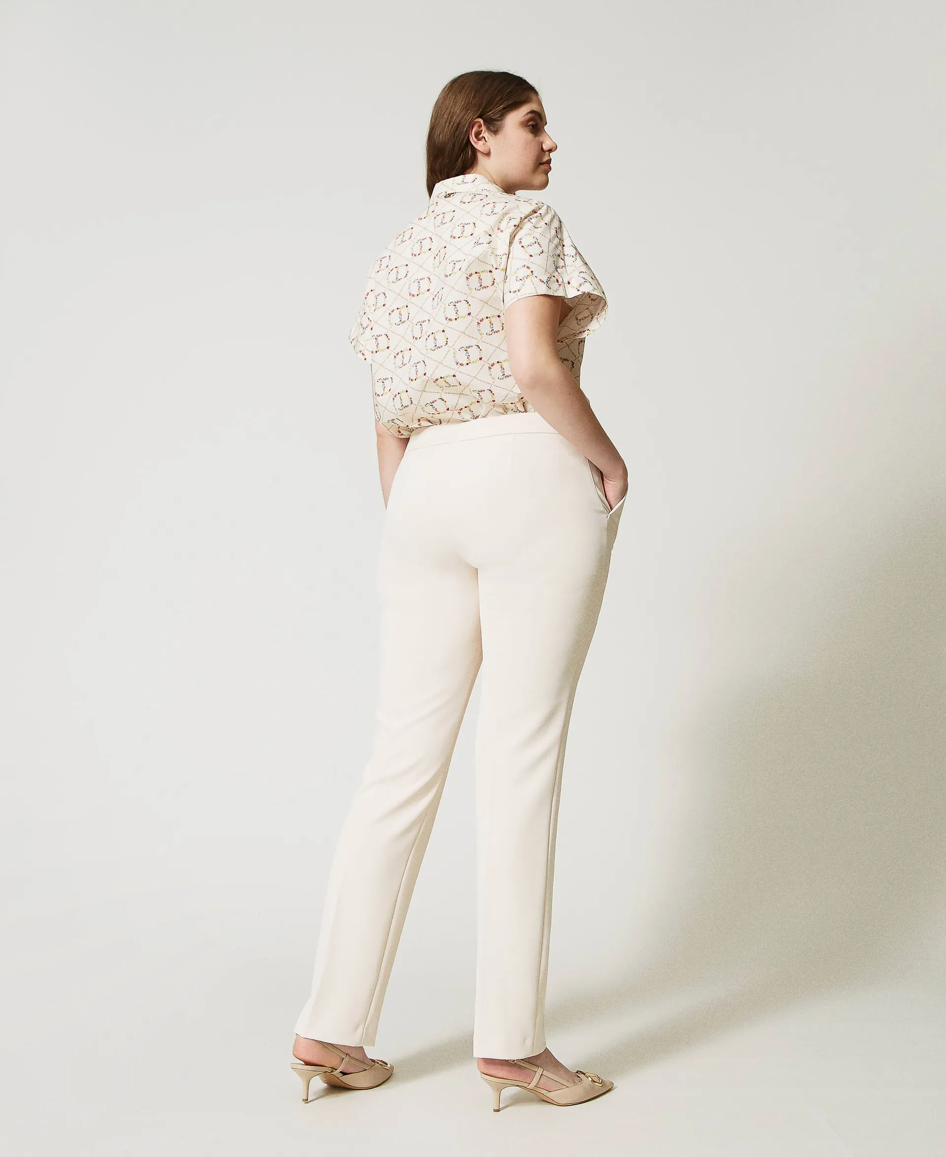 Pantalones pitillo de crepé de cady