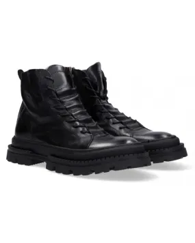 Pawelk's - 22807 NERO anfibio en cuero masculino