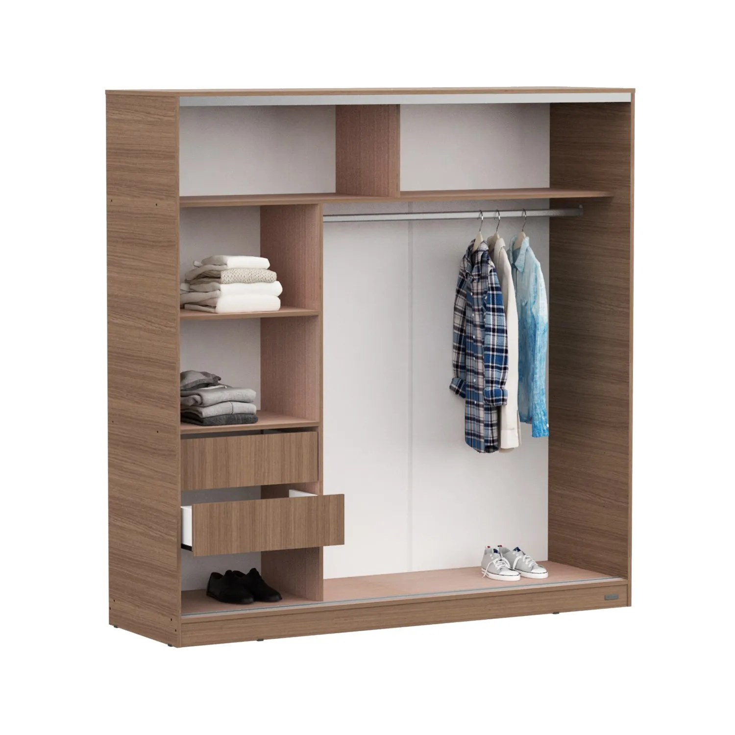 Placard 2 puertas corredizas 180 cm guía metálica Carvalho Mezzo Mosconi