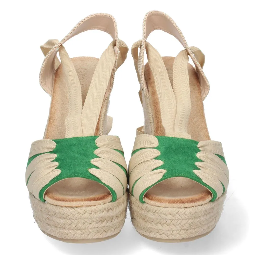 Sandalias de cuña, alpargatas de cuña, sandalias esparteras, sandalias tendencia verano 2023, descub