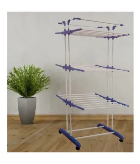 SECADOR VERTICAL DE 3 ESTANTES PLEGABLE CON RUEDAS HASTA 40 KG