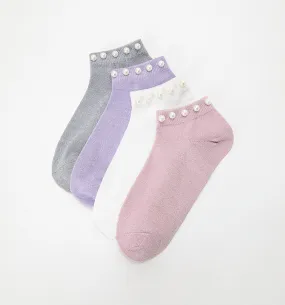 Set medias tobilleras con perlas unic combinado
