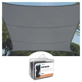 Shade sail, permeable, breathable, 3.6 x 3.6 x 3.6 m, 180 g/m², HDPE, square, anthracite