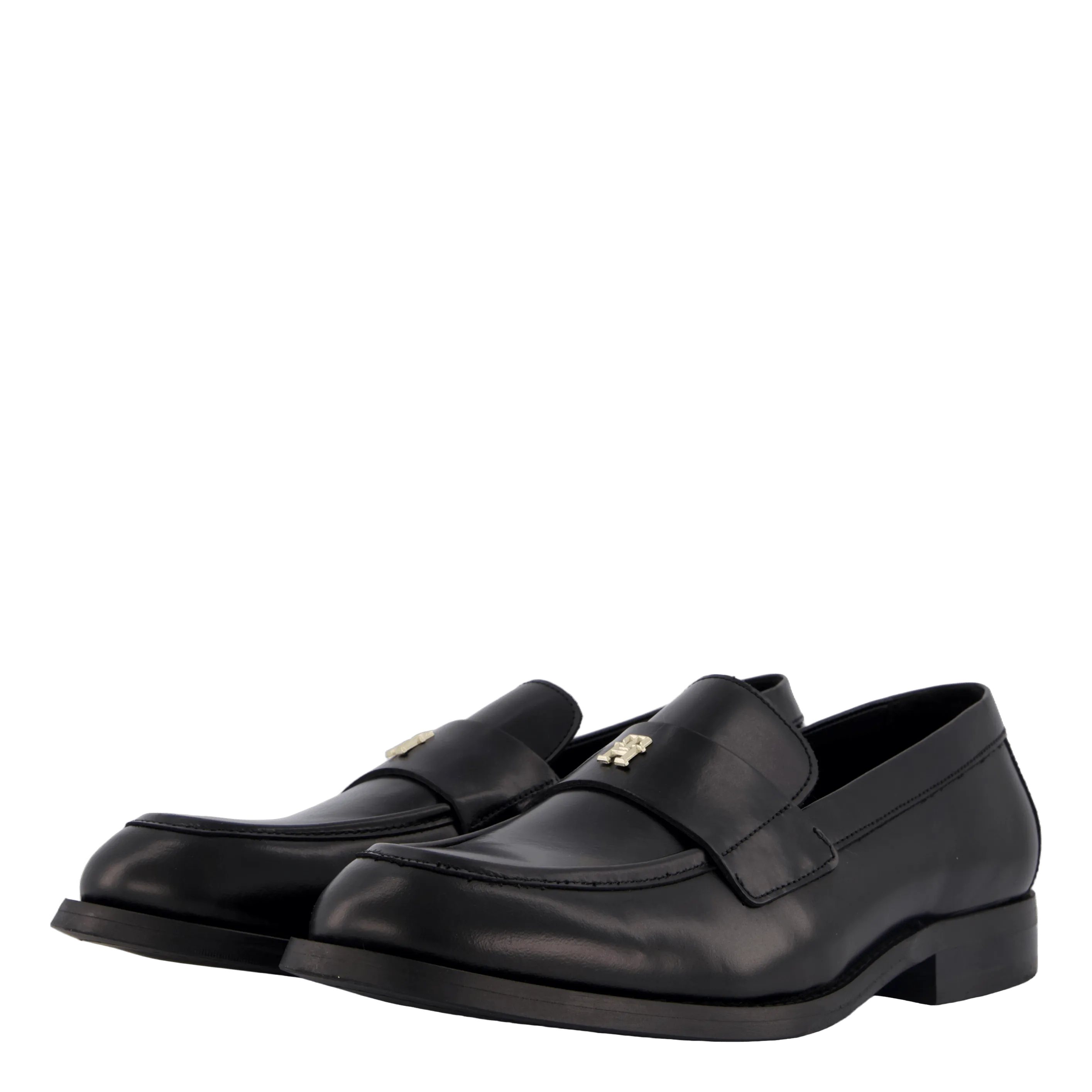 Tommy Hilfiger zapatos Party Abrasivato Leather Loafe Black