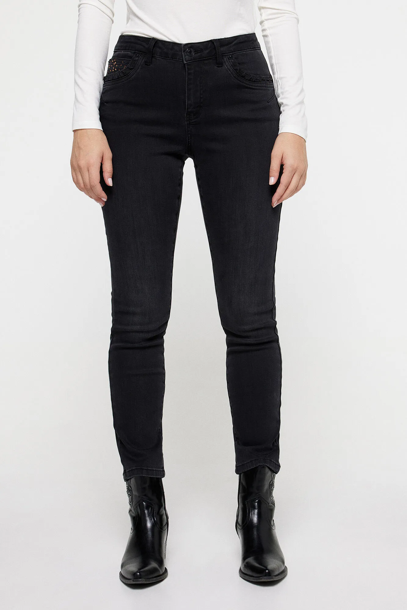 Vero Moda Pantalón pitillo con lentejuelas