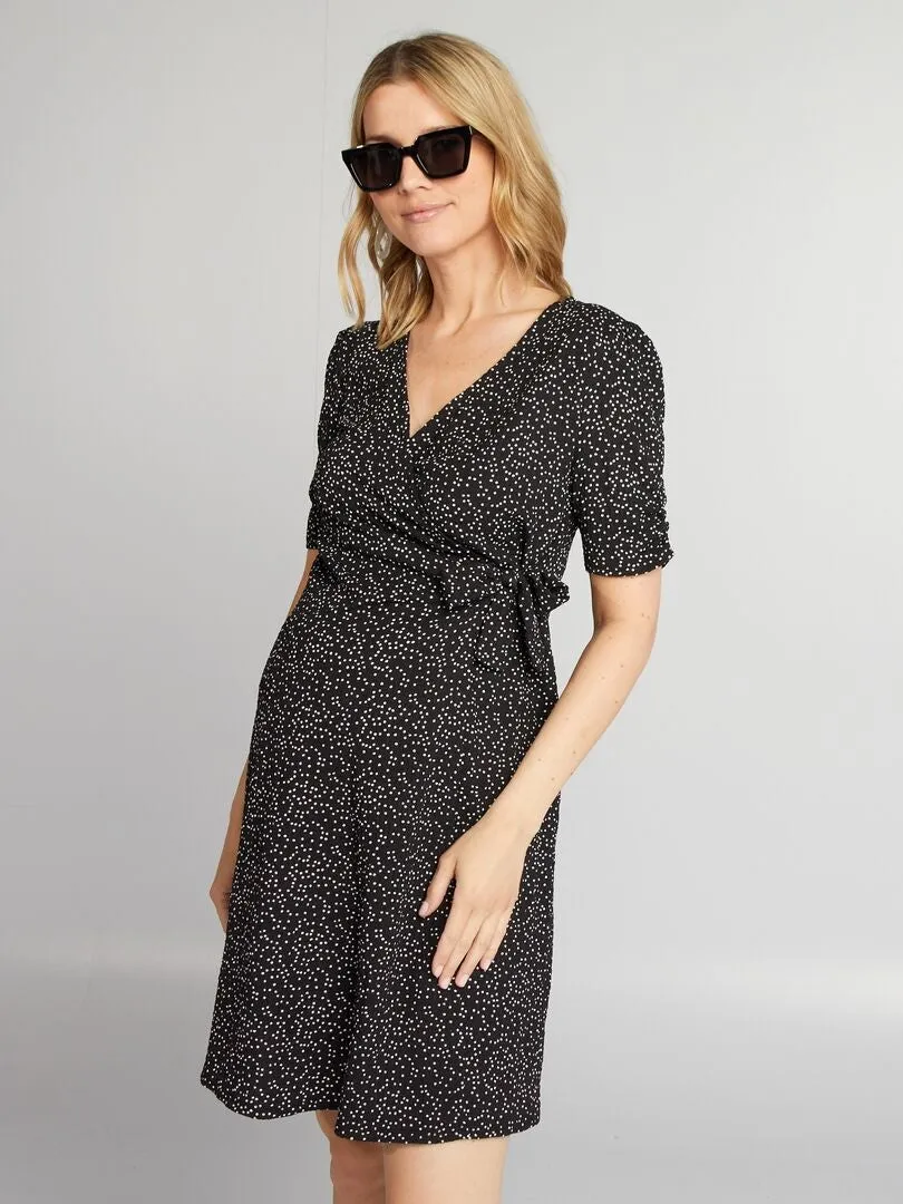 Vestido corto premamá - NEGRO