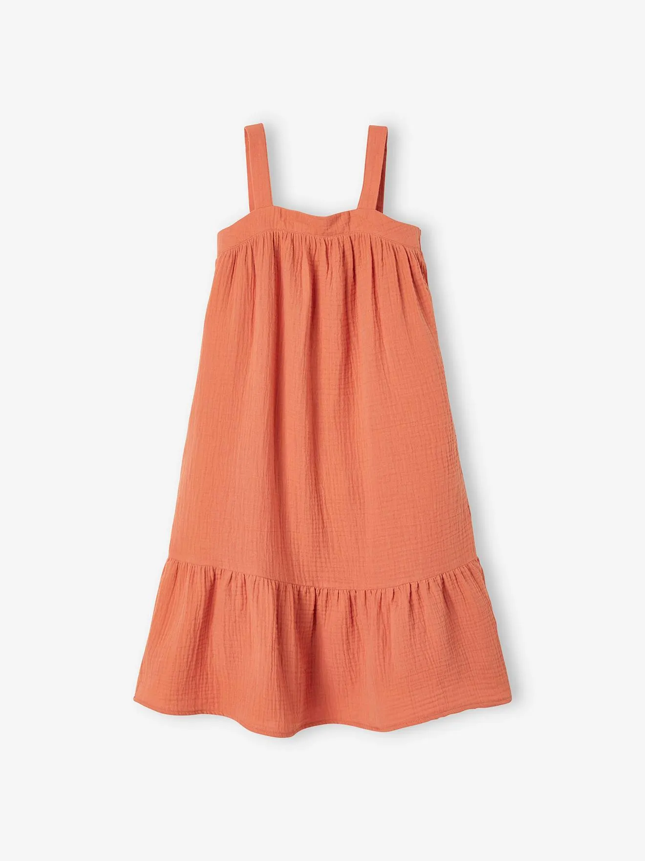 Vestido largo de gasa de algodón, para niña