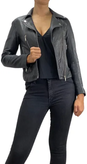 ZARA Chaqueta Cuero Negro